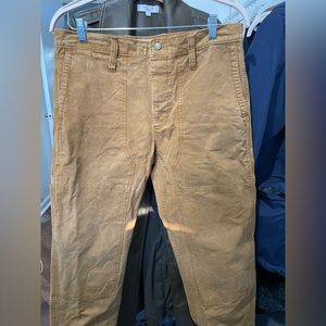 Madewell Relaxed Straight Workwear Pants | 34 | dark tan